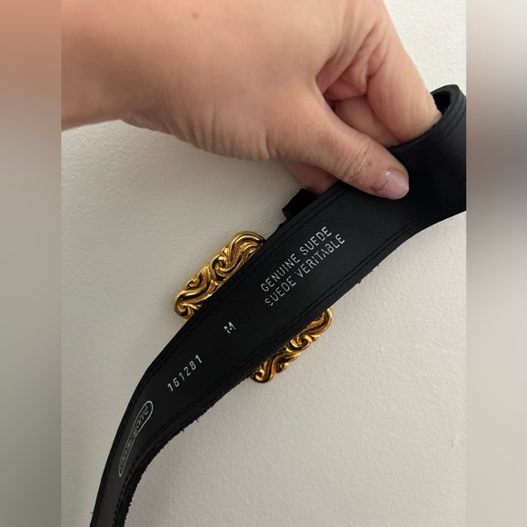 Charles Garre Suede Belt with Gold Buckle - Picture 3 of 8